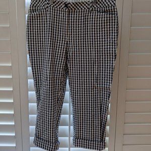 Women's sz XL Gingham Check Searsucker pants